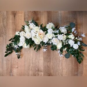 Ling’s moments sweetheart table garland white and sage collection